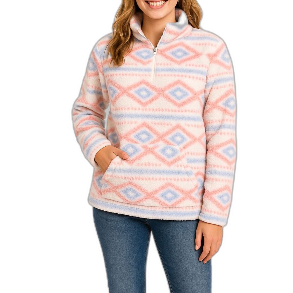 Crane Women’s Aztec Print Fleece Pullover | Size Large